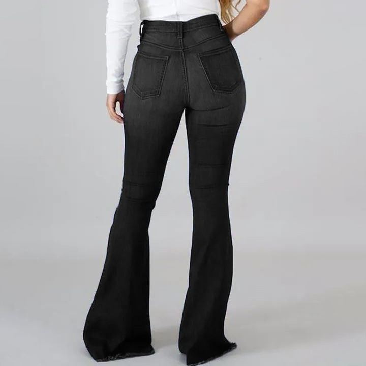 ๐ฅ๐๐น๐ฒ๐ฎ๐ฟ๐ฎ๐ป๐ฐ๐ฒ ๐ฆ๐ฎ๐น๐ฒ๐Women's Stretch Ripped High-waisted Flared Jeans
