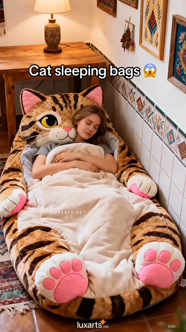 🔥Hot Sale 49% off🌟 Fluffy sleeping bag– Soft, Warm & Purrfectly Cozy😴💤