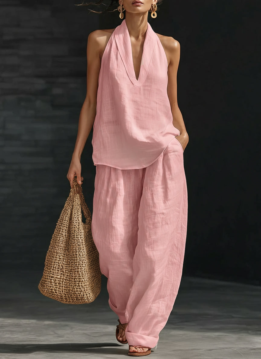 🔥Summer Arrivals🌟Casual And Cozy Minimalist Linen Two-piece Set