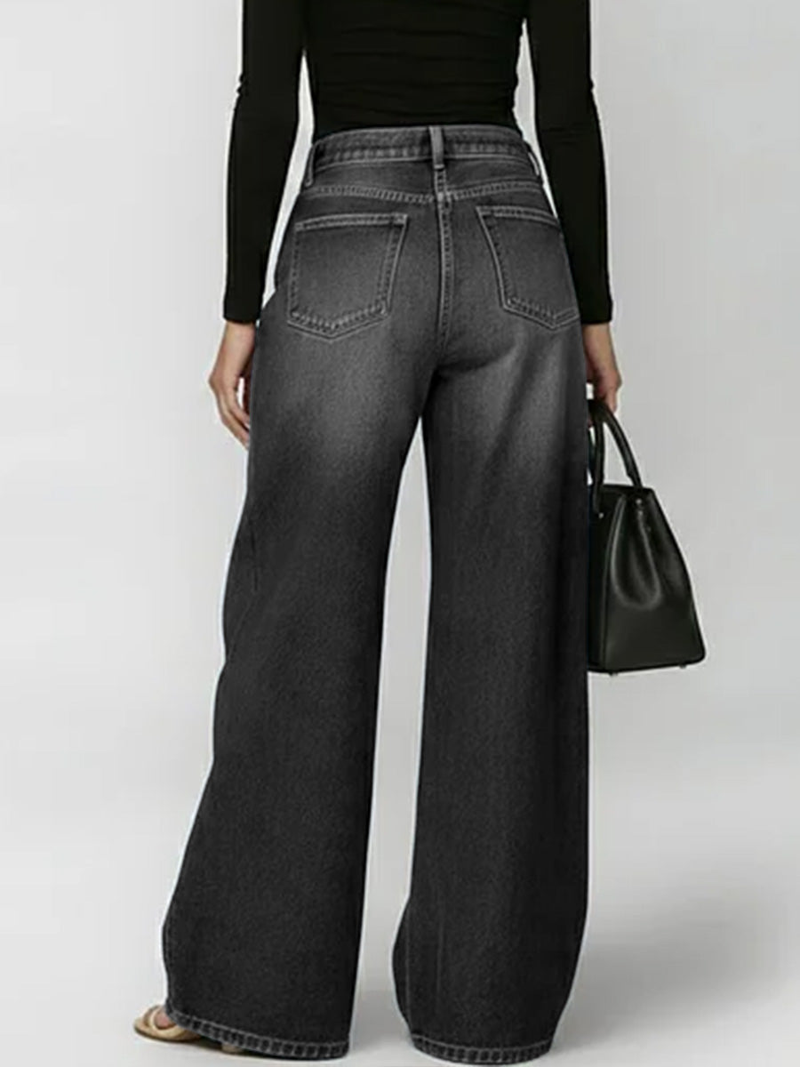 🔥Summer Arrivals🌟Women's New High-waisted Casual Loose Wide-leg Jeans