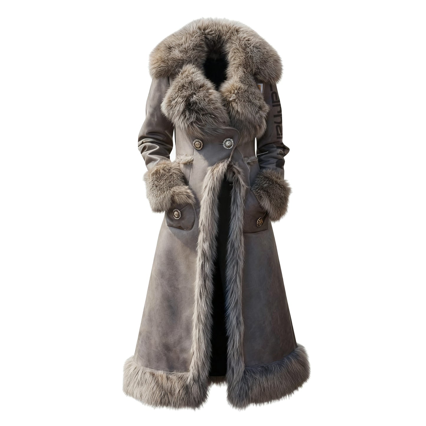๐ฅ๐๐น๐ฒ๐ฎ๐ฟ๐ฎ๐ป๐ฐ๐ฒ ๐ฆ๐ฎ๐น๐ฒ๐Women's Retro Western Style Suede Long Coat Fur Collar Lapel Jacket