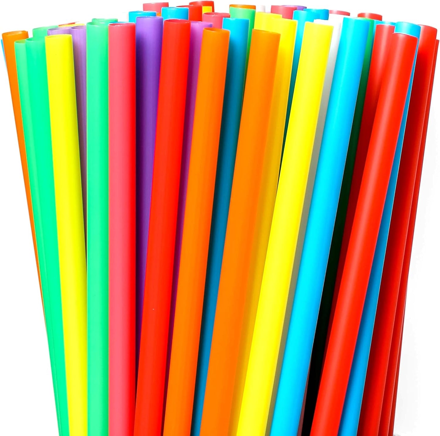 500 Pcs Colorful Disposable Drinking Plastic Straws.(0.23'' diameter and 8.26" long)-8 Colors