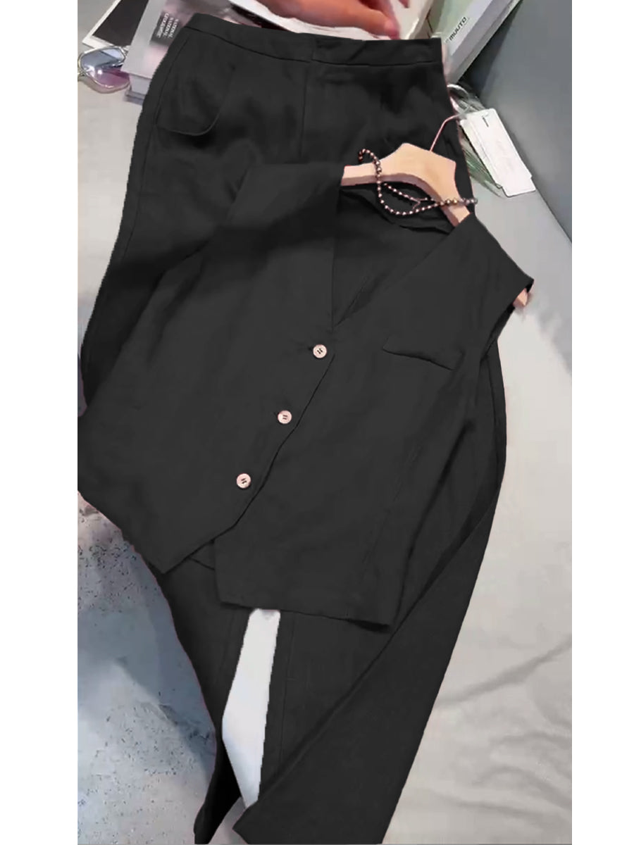 🔥Summer Arrivals🌟Women's Cotton And Linen Casual Vest and Pants Set
