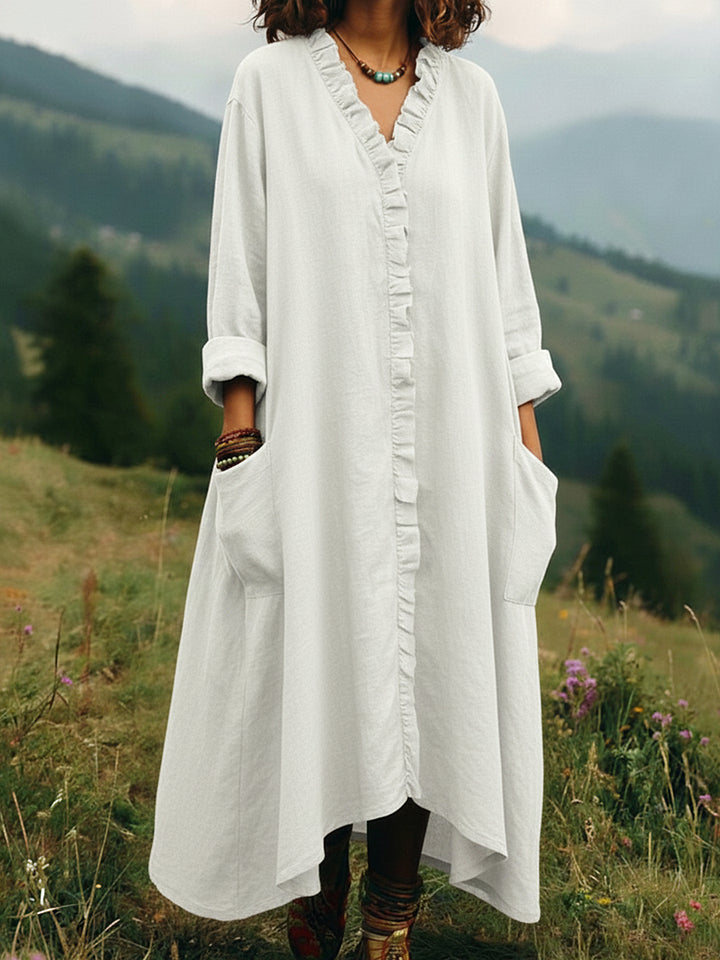 🔥Summer Arrivals🌟Vintage Lace V-neck Irregular Hem Dress
