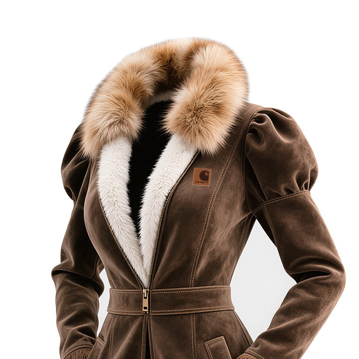 ๐ฅ๐๐น๐ฒ๐ฎ๐ฟ๐ฎ๐ป๐ฐ๐ฒ ๐ฆ๐ฎ๐น๐ฒ๐Elegant Brown Faux Suede Coat With Fur Collar