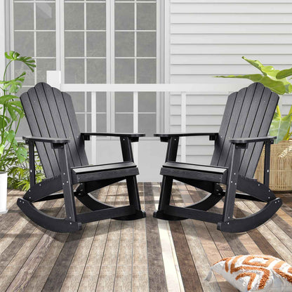 Ovios  Rocking Adirondack Chair 2-Piece Waterproof Plastic Frame