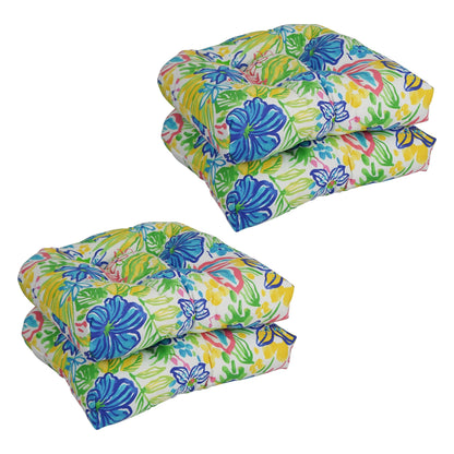 19-inch Rounded Back Indoor/Outdoor Chair Cushions (Set of 4) - 19" x 19"