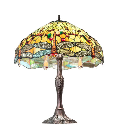 Tiffany Hanginghead Dragonfly 26'' Mahogany Bronze Table Lamp