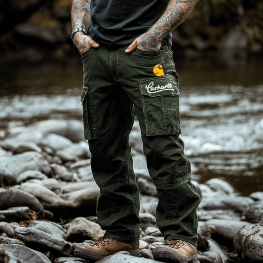 🔥𝗖𝗹𝗲𝗮𝗿𝗮𝗻𝗰𝗲 𝗦𝗮𝗹𝗲🌟Cargo Pants With Printed Logo For Outdoor Adventures