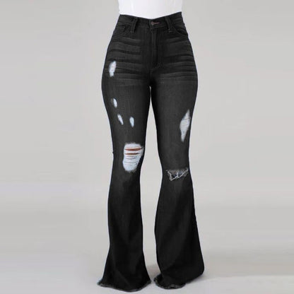 🔥𝗖𝗹𝗲𝗮𝗿𝗮𝗻𝗰𝗲 𝗦𝗮𝗹𝗲🌟Women's Stretch Ripped High-waisted Flared Jeans
