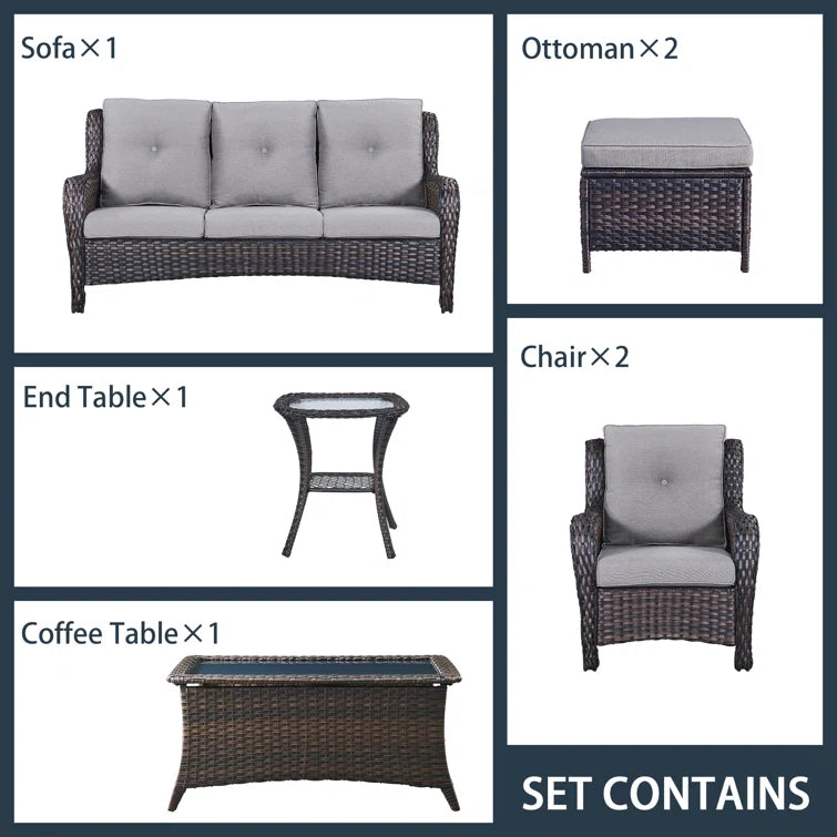 WFSBT 5 - Person Outdoor Seating Group with Cushions