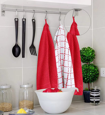 Kitchen Towels 12 Pack, 15 x 25 Inches, 100% Ring Spun Cotton Super Soft and Absorbent Linen Dish Towels, Tea Towels and Bar Towels Set (Black)