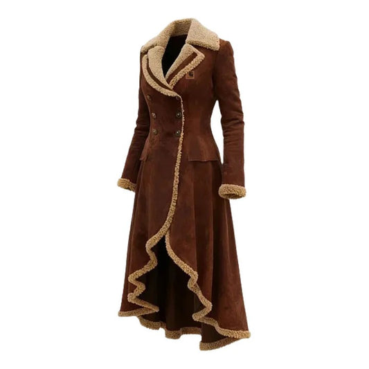 🔥𝗖𝗹𝗲𝗮𝗿𝗮𝗻𝗰𝗲 𝗦𝗮𝗹𝗲🌟Stylish Shearling-Trimmed Jacket for Winter Outdoors