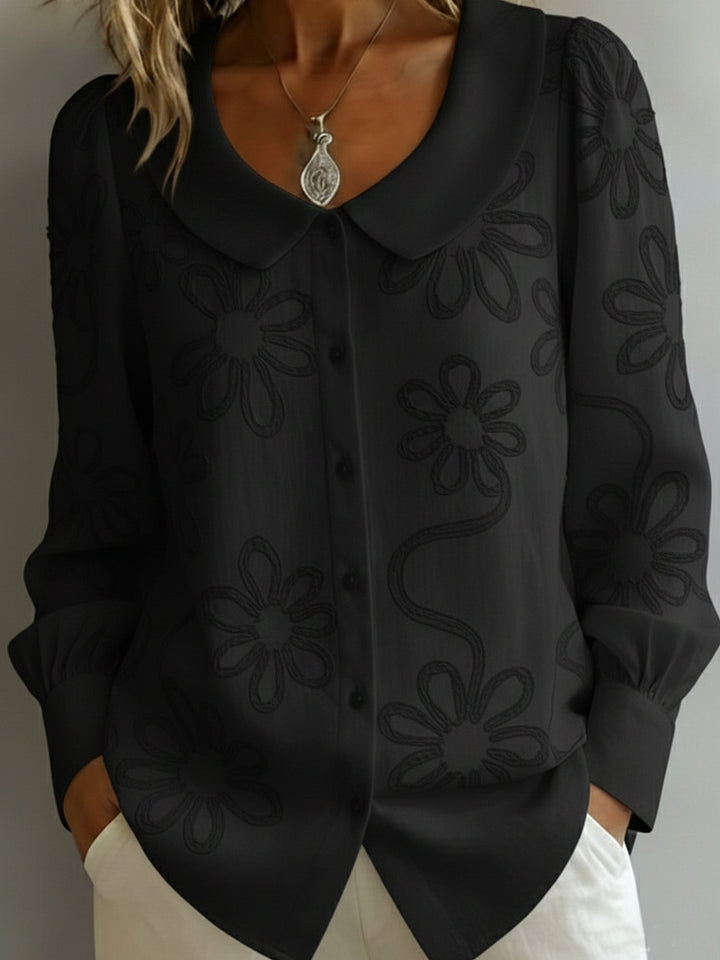 🔥Summer Arrivals🌟Vintage Peter Pan Collar Embroidered Floral Shirt