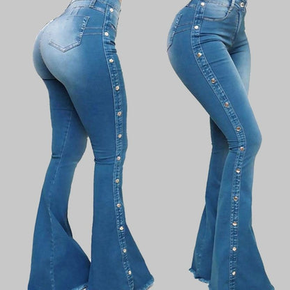 🔥𝗖𝗹𝗲𝗮𝗿𝗮𝗻𝗰𝗲 𝗦𝗮𝗹𝗲🌟Women's High-waisted Stretch Flared Jeans