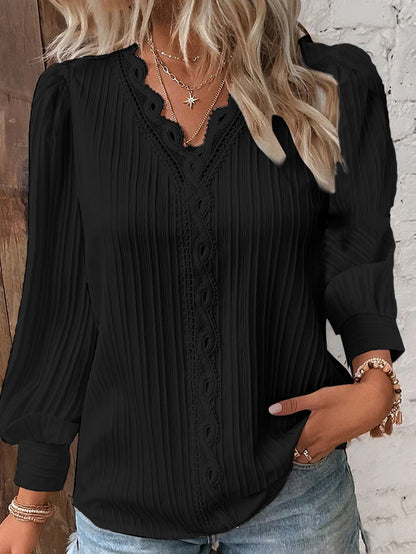 🔥Summer Arrivals🌟Women's V-neck Lace Patchwork Shirt