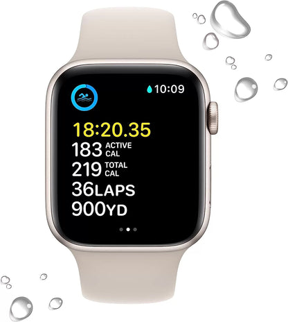 Watch SE (2nd Gen) [GPS 40mm] Smart Watch w/Starlight Aluminum Case & Starlight Sport Band - S/M. Fitness & Sleep Tracker, Crash Detection, Heart Rate Monitor, Retina Display, Water Resistant