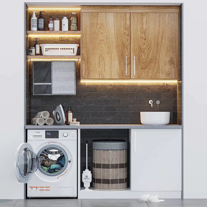 KoolMore FLW-3CWH Front Load Machine, 2.7 Cu. Ft, Space Saving Unit with 20-Minute Quick, 12 Washing Cycles, Quiet Inverter Motor [120V],