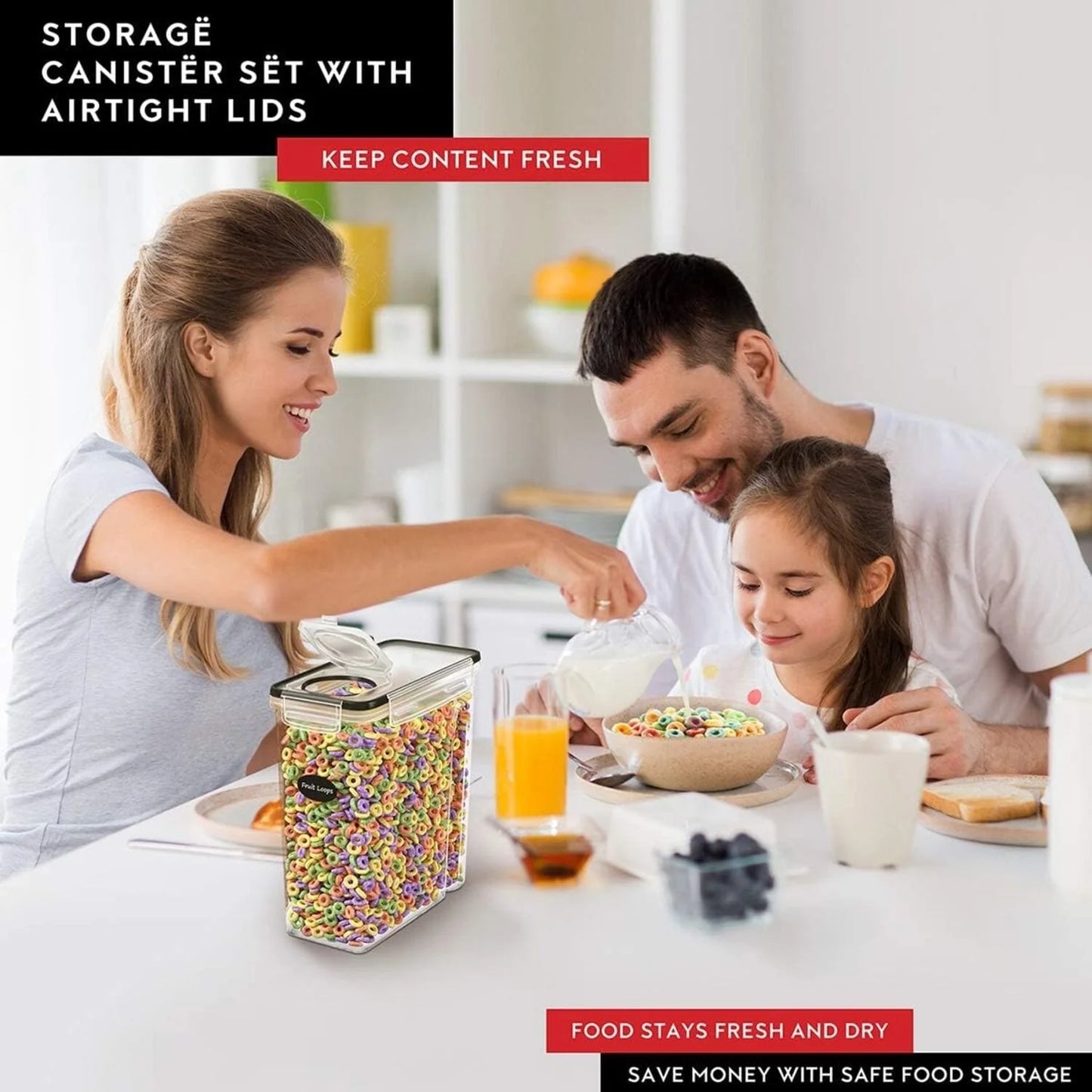 DWËLLZA KITCHEN 4L Cereal Containers Storage Set of 4