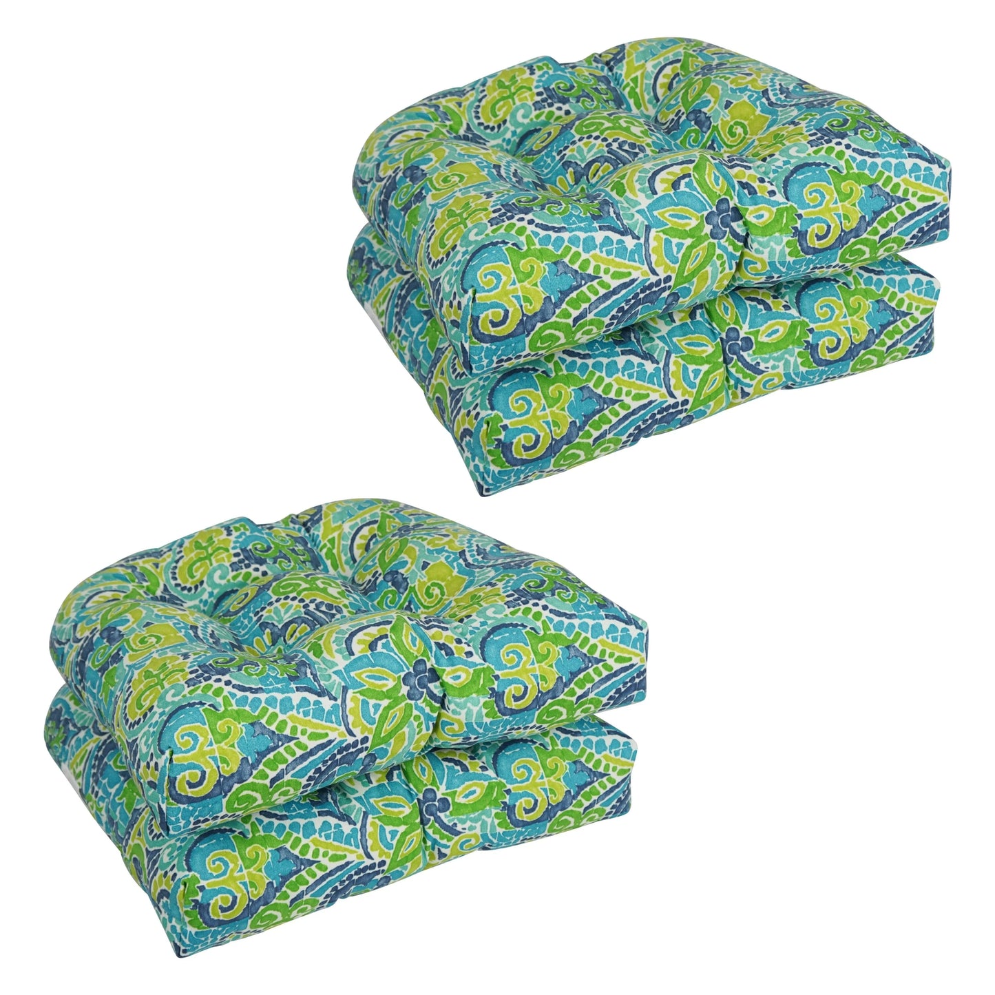 19-inch Rounded Back Indoor/Outdoor Chair Cushions (Set of 4) - 19" x 19"