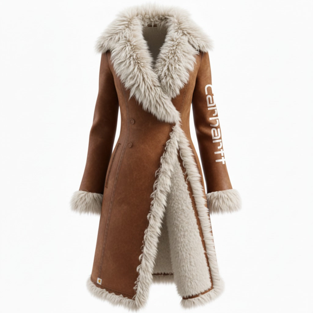 🔥𝗖𝗹𝗲𝗮𝗿𝗮𝗻𝗰𝗲 𝗦𝗮𝗹𝗲🌟Luxurious Faux Fur Trimmed Long Coat for Winter Elegance