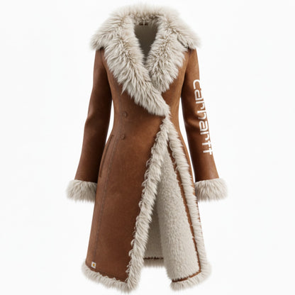 🔥𝗖𝗹𝗲𝗮𝗿𝗮𝗻𝗰𝗲 𝗦𝗮𝗹𝗲🌟Luxurious Faux Fur Trimmed Long Coat for Winter Elegance