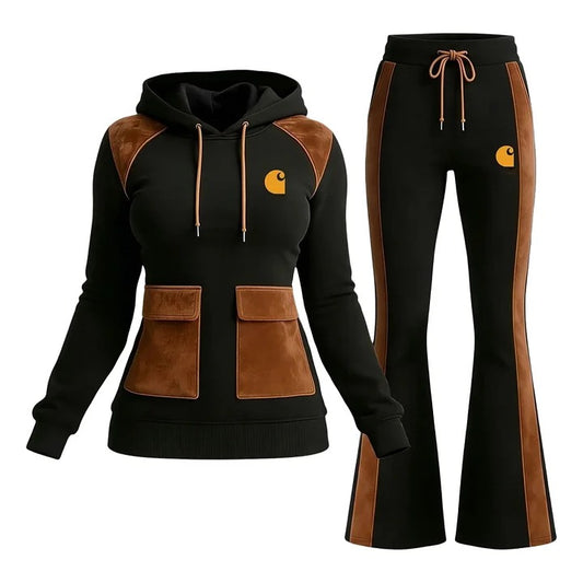 🔥𝗖𝗹𝗲𝗮𝗿𝗮𝗻𝗰𝗲 𝗦𝗮𝗹𝗲🌟Women's Hooded Sweatshirt and Flare Leg Sweatpants Tracksuit