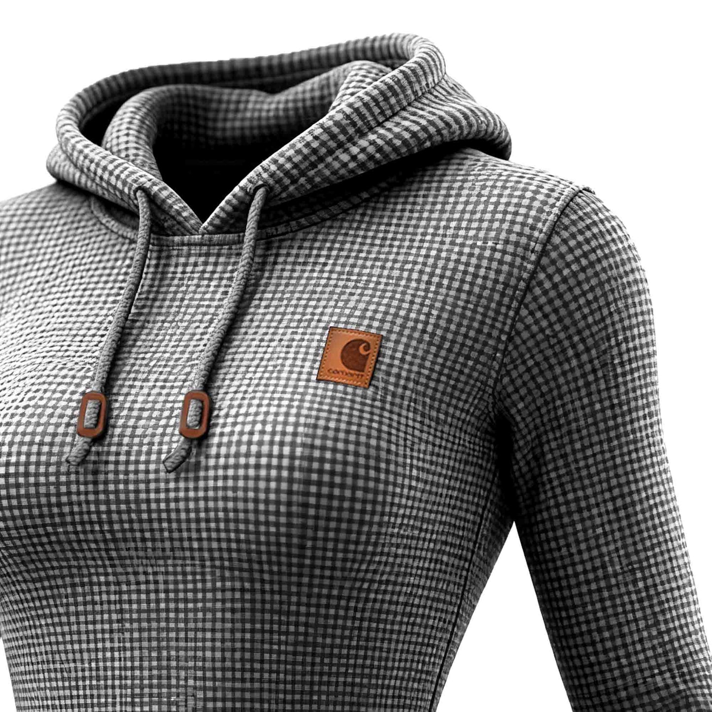 🔥𝗖𝗹𝗲𝗮𝗿𝗮𝗻𝗰𝗲 𝗦𝗮𝗹𝗲🌟Women's Vintage Floral Gray Waffle Knit Pocket Long-Sleeved Hoodie