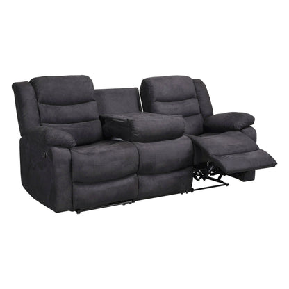 Modern 3-Piece Manual Reclining Living Room Sofa Set with Dropdown Table and Console