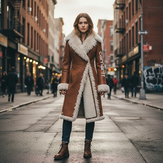 🔥𝗖𝗹𝗲𝗮𝗿𝗮𝗻𝗰𝗲 𝗦𝗮𝗹𝗲🌟Luxurious Faux Fur Trimmed Long Coat for Winter Elegance