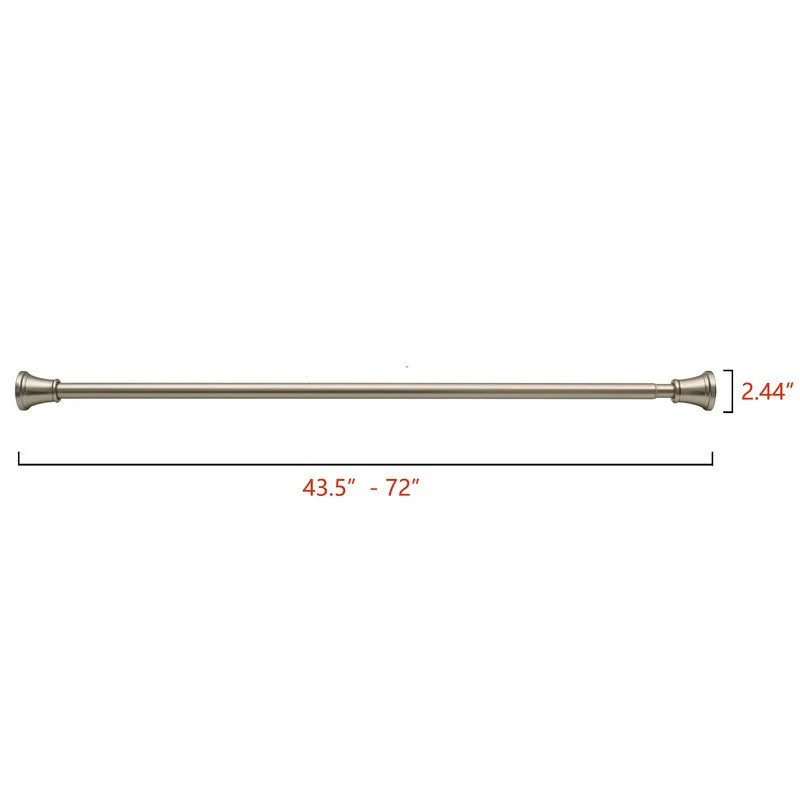 Utopia Alley Adjustable 72-Inch Shower Curtain Tension Rod - Rust-Proof Aluminum with Rubber End Cap, No Drill Installation