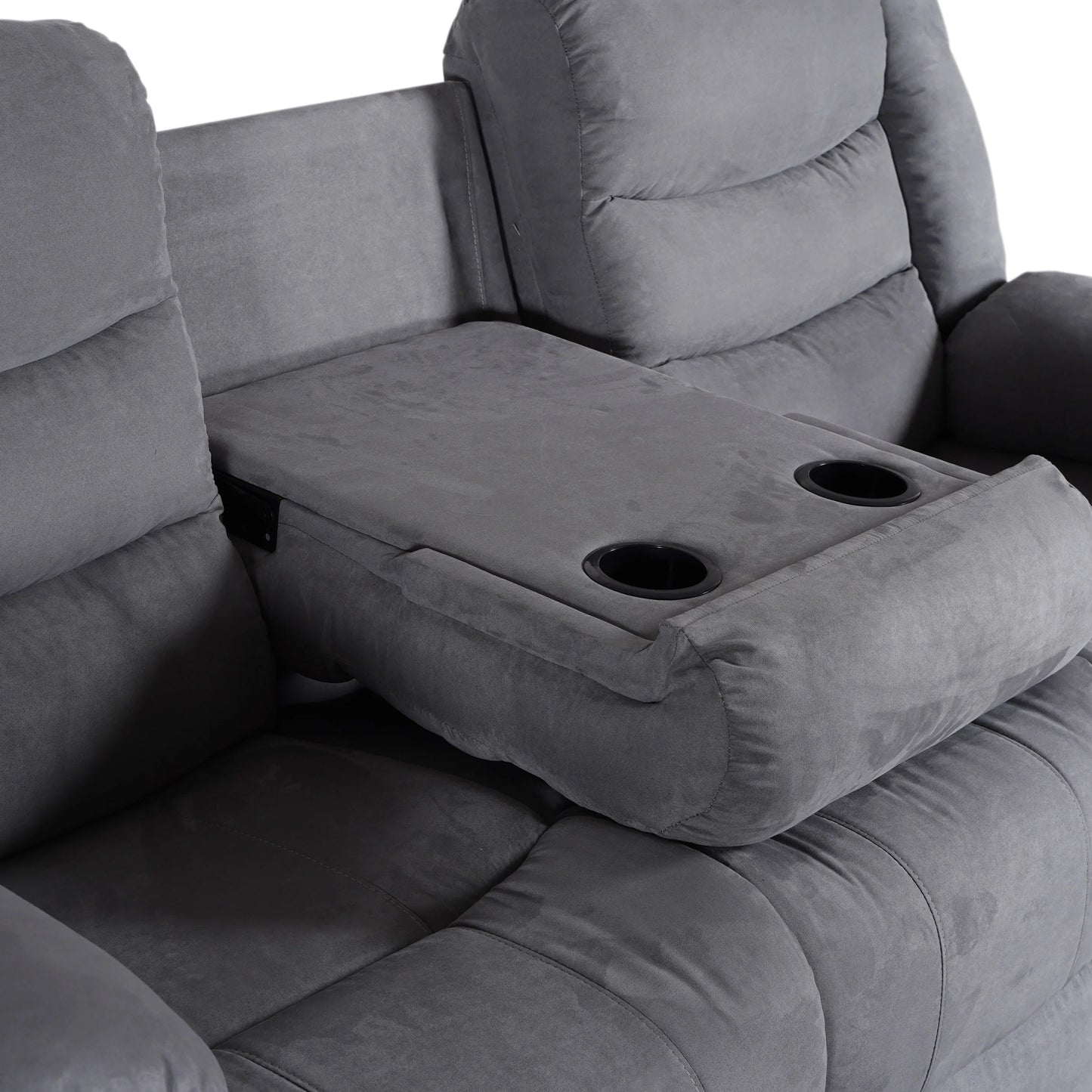 Modern 3-Piece Manual Reclining Living Room Sofa Set with Dropdown Table and Console