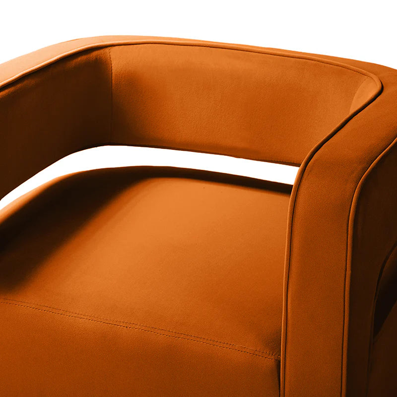 Agata Velvet Swivel Barrel Armchair