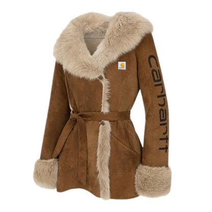 🔥𝗖𝗹𝗲𝗮𝗿𝗮𝗻𝗰𝗲 𝗦𝗮𝗹𝗲🌟Winter Chic Faux Fur Trimmed Jacket with Scarf Detail
