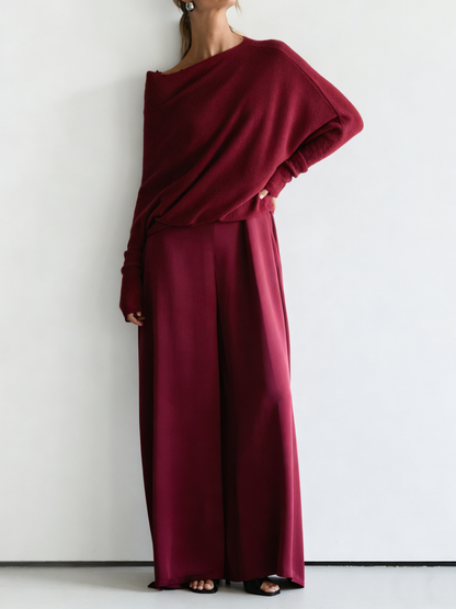 🔥Summer Arrivals🌟Minimalist Cozy Irregular Sweater And Jumpsuit Set