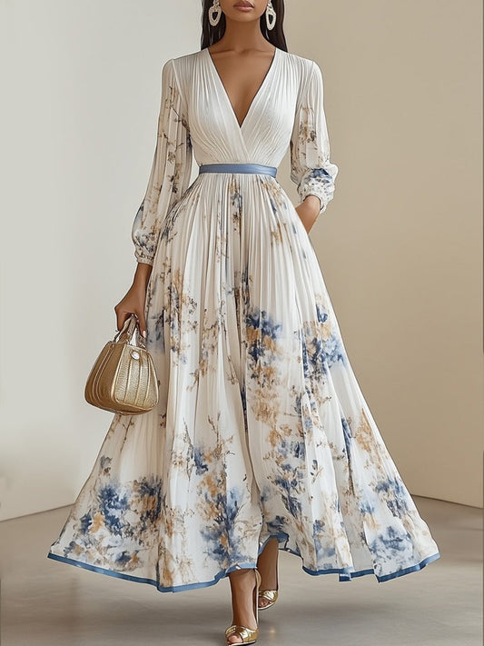 🔥Summer Arrivals🌟Women's Floral Art Print Maxi Dress