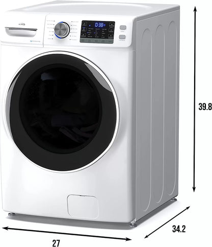 KoolMore FLW-3CWH Front Load Machine, 2.7 Cu. Ft, Space Saving Unit with 20-Minute Quick, 12 Washing Cycles, Quiet Inverter Motor [120V],