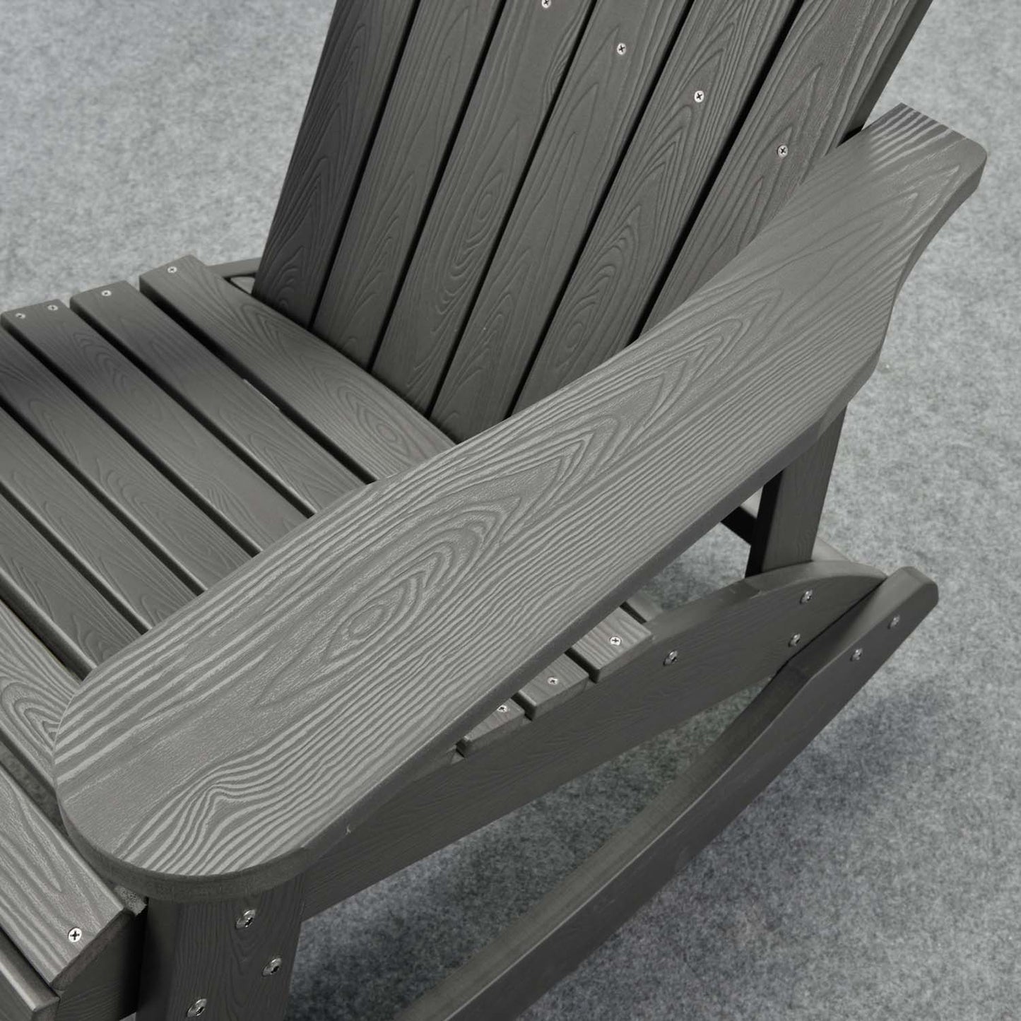 Ovios  Rocking Adirondack Chair 2-Piece Waterproof Plastic Frame