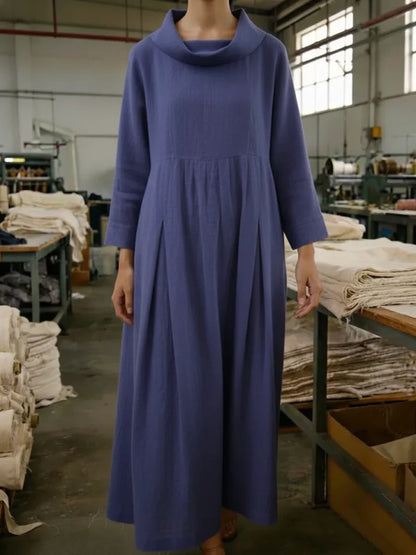 🔥Summer Arrivals🌟Vintage Cowl Neck Loose Linen Dress