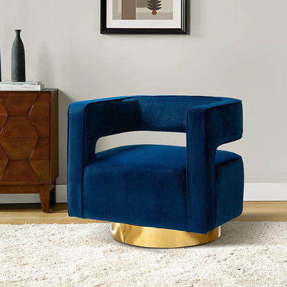 Agata Velvet Swivel Barrel Armchair