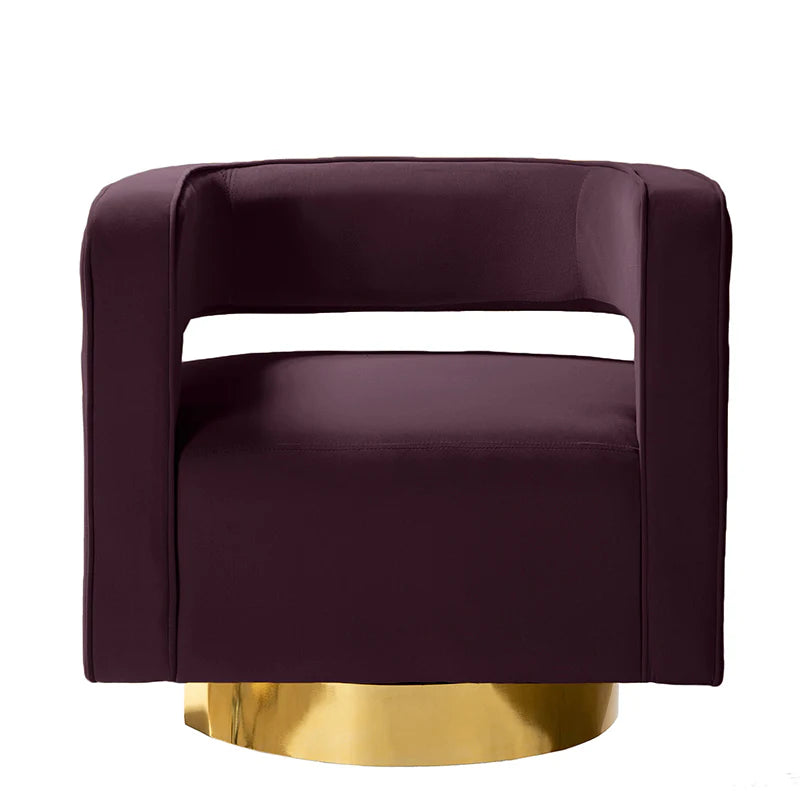 Agata Velvet Swivel Barrel Armchair