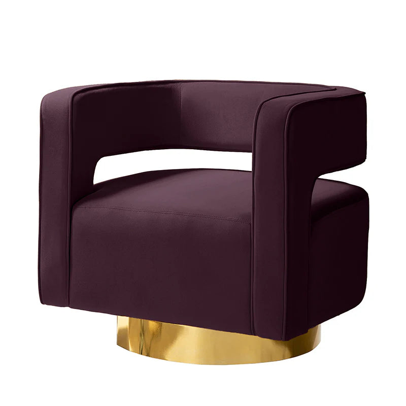 Agata Velvet Swivel Barrel Armchair