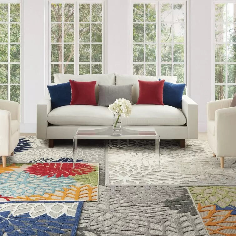 Miraloma Green/Red/Orange Indoor/Outdoor Rug