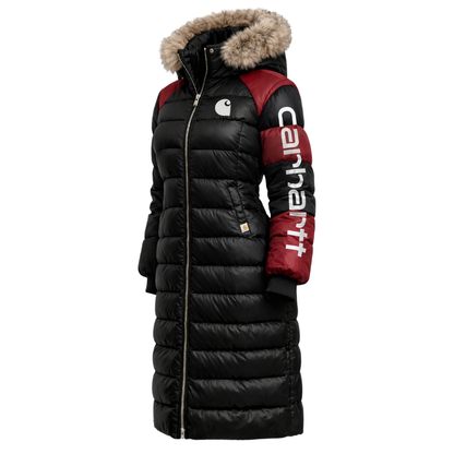 🔥𝗖𝗹𝗲𝗮𝗿𝗮𝗻𝗰𝗲 𝗦𝗮𝗹𝗲🌟Retro Women's Color Block Patchwork Fur Collar Stand Collar Long Hooded Coat