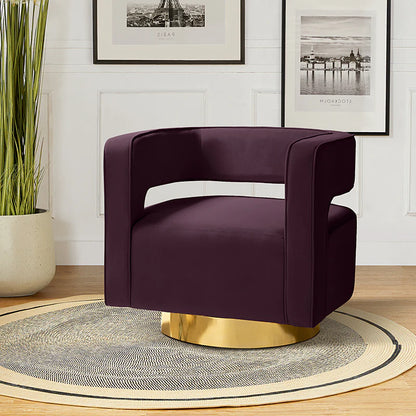 Agata Velvet Swivel Barrel Armchair