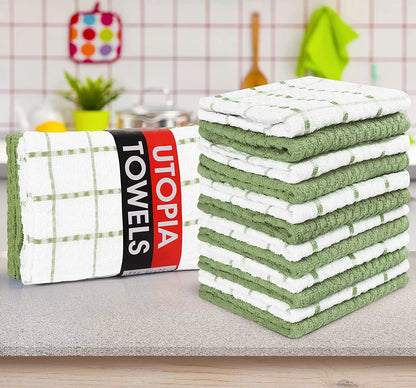 Kitchen Towels 12 Pack, 15 x 25 Inches, 100% Ring Spun Cotton Super Soft and Absorbent Linen Dish Towels, Tea Towels and Bar Towels Set (Black)