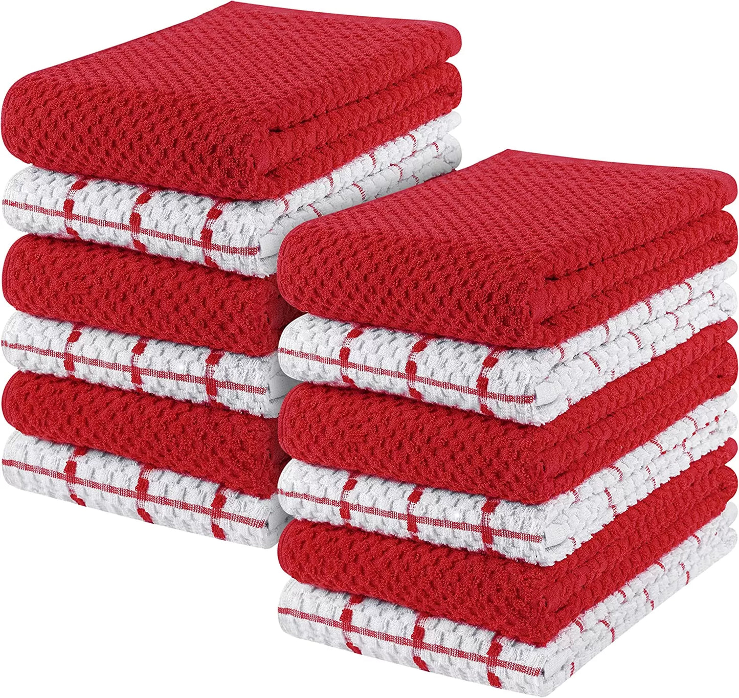 Kitchen Towels 12 Pack, 15 x 25 Inches, 100% Ring Spun Cotton Super Soft and Absorbent Linen Dish Towels, Tea Towels and Bar Towels Set (Black)