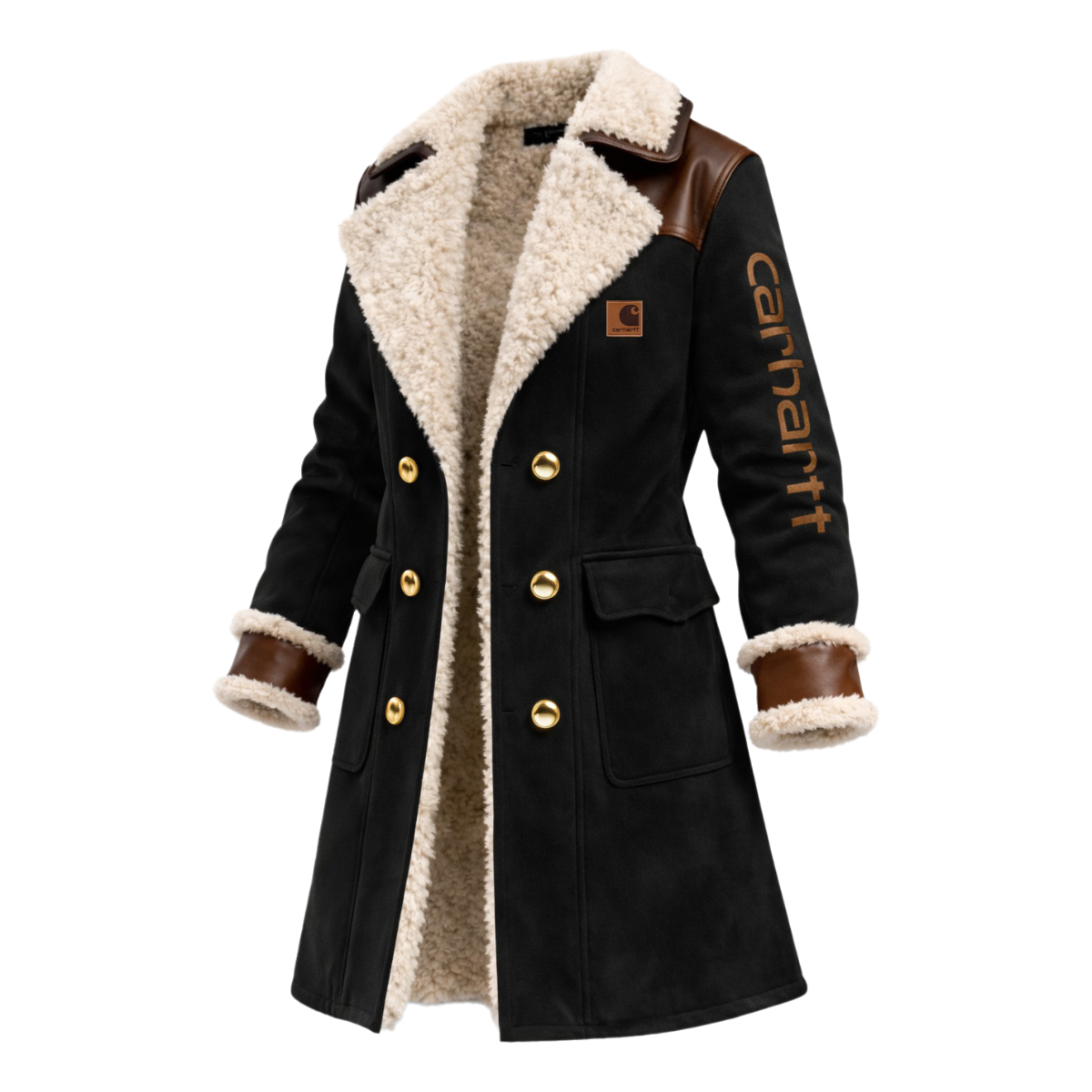 🔥𝗖𝗹𝗲𝗮𝗿𝗮𝗻𝗰𝗲 𝗦𝗮𝗹𝗲🌟Women's Vintage White Leather Contrast Fleece Faux Fur Lining Coat-Burgundy