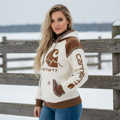 🔥𝗖𝗹𝗲𝗮𝗿𝗮𝗻𝗰𝗲 𝗦𝗮𝗹𝗲🌟Women's Retro Ethnic Style Stand Collar Hooded Sweatshirt set