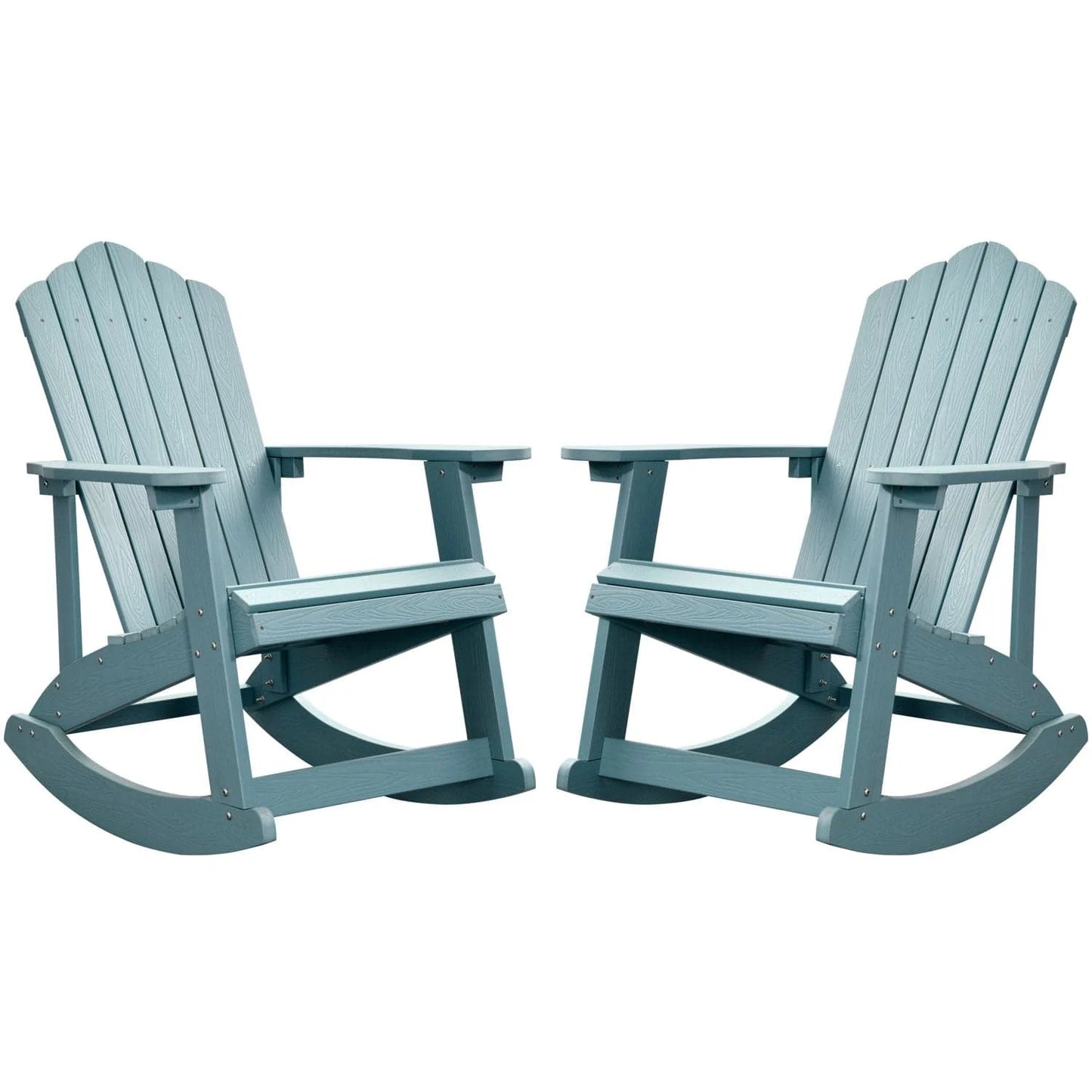 Ovios  Rocking Adirondack Chair 2-Piece Waterproof Plastic Frame